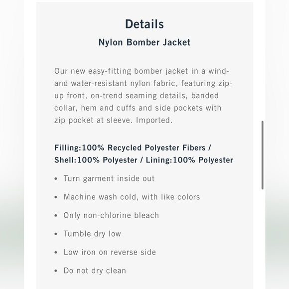 Abercrombie & Fitch Nylon Bomber Jacket - Sz L - BNWT - Picture 5 of 12